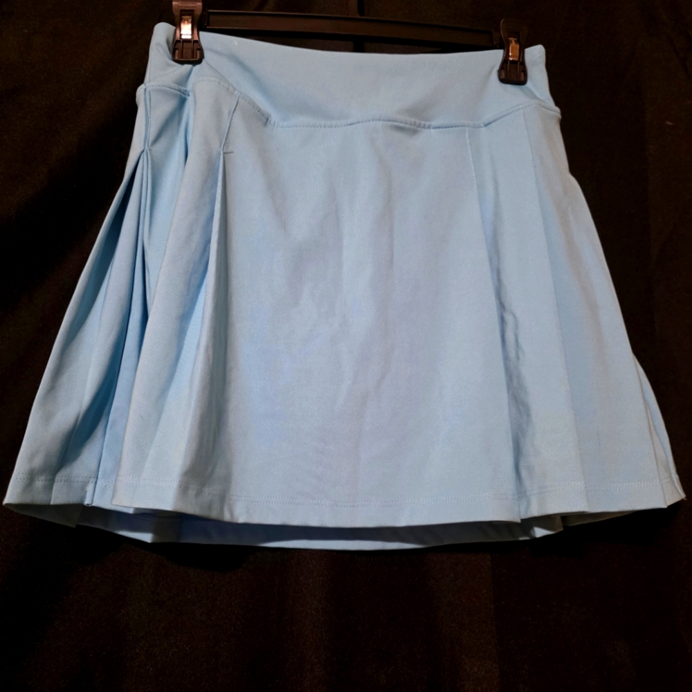 Tommy Bahama Blue Pleated Skater Mini Skirt